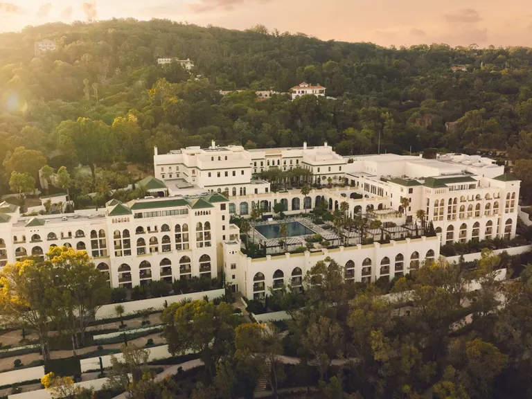 Aerial view of Fairmont Tazi Palace overlooking Tangier